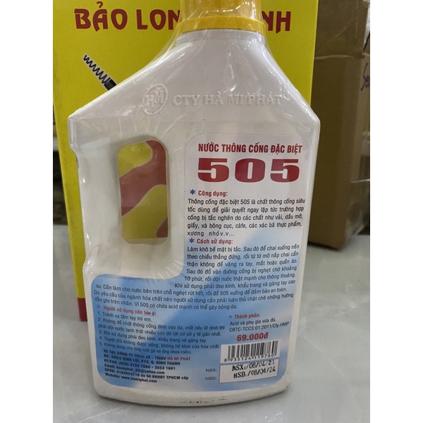 Nước thông cống 505, thông cầu 504