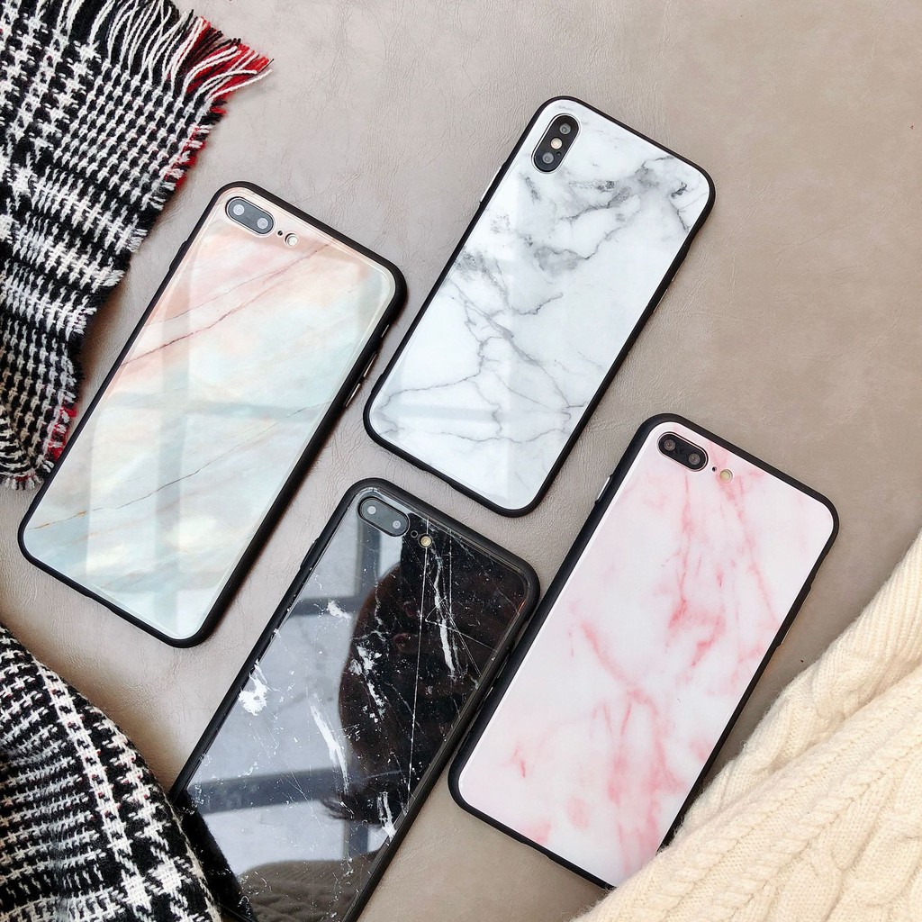 Ốp Tráng Gương Vân Đá Viền Dẻo iP | Từ 6 đến XS Max |