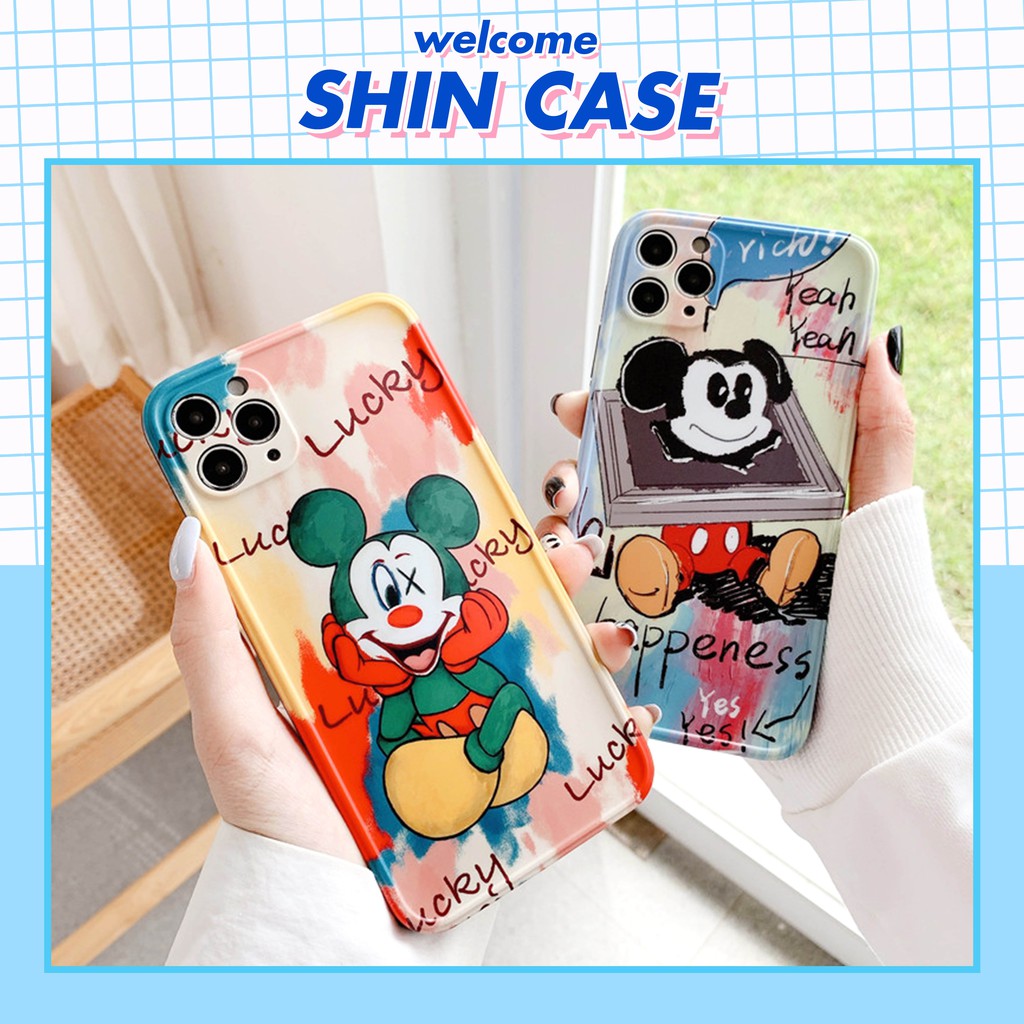 Ốp lưng iphone Mickey Color IMD dày dặn viền nổi 5/5s/6/6plus/6s/6splus/7/7plus/8/8plus/x/xs/11/12/pro/max/plus/promax