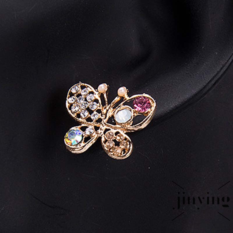 GETNOIVAS Bông tai hình bướm đính đá nhiều màu sắc