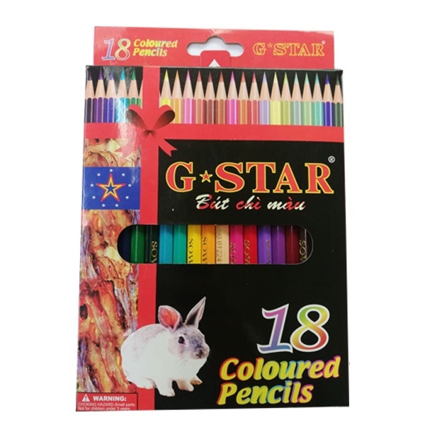 Hộp bút chì màu Gstar - Thân dài 12/18/24/36 màu