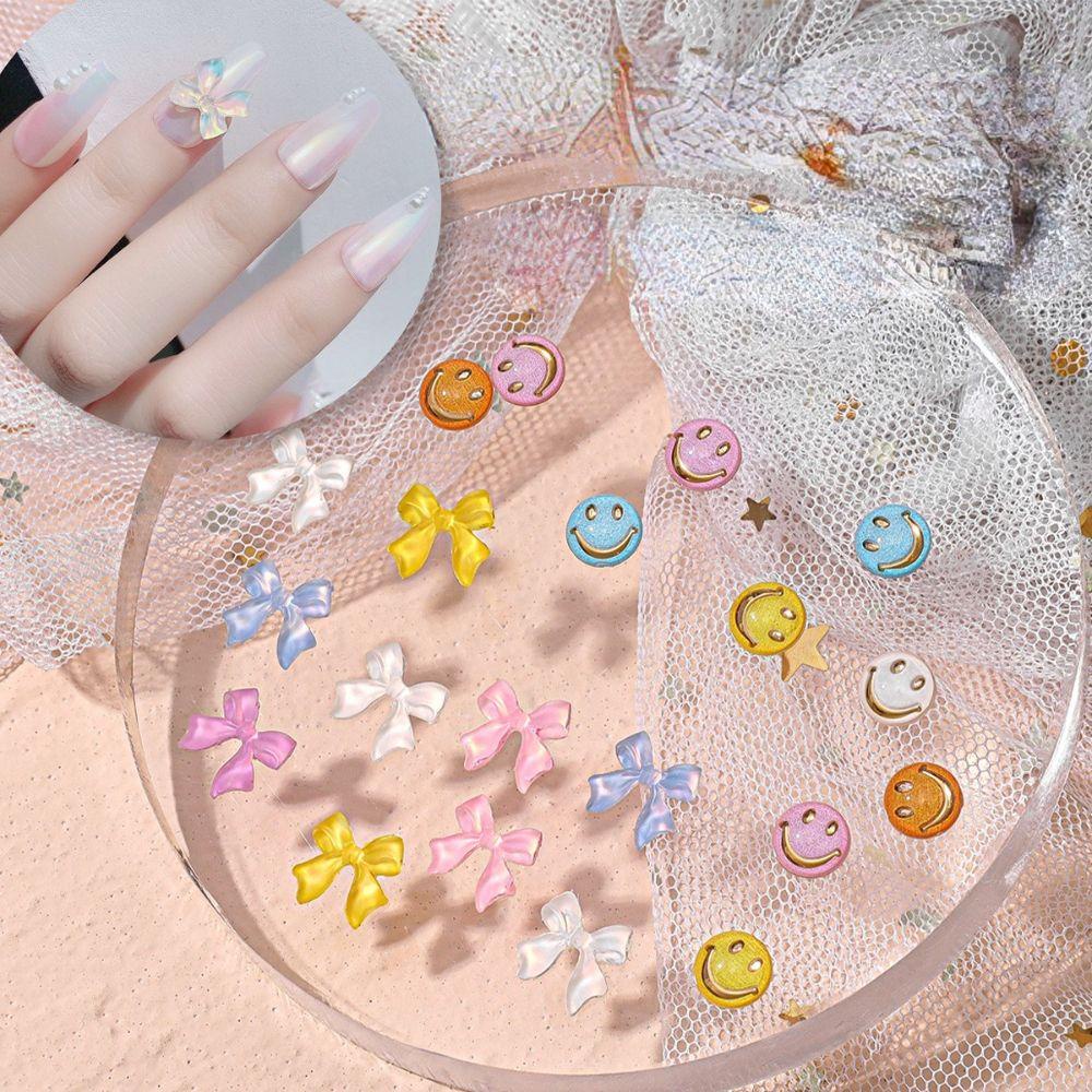 Phụ Kiện Trang Trí Móng Tay Hình Nơ Bướm 3D Bằng Nhựa Resin DIY