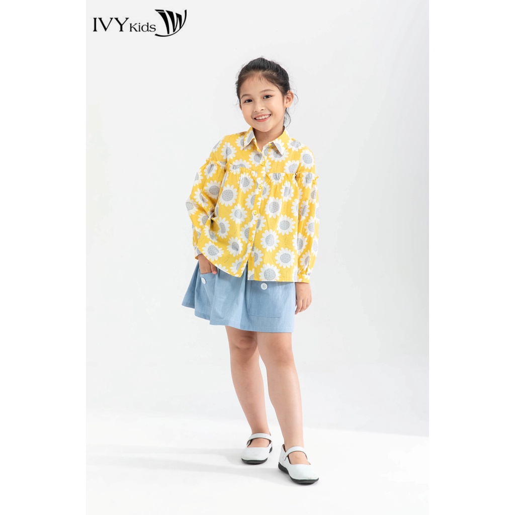 Áo cổ đức hoa nhí bé gái IVY moda MS 17G1100