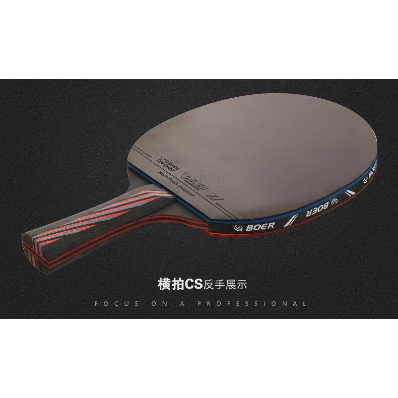 【spot】Chất lượng tốt nhất Vợt bóng bàn bằng que carbon với bút cao su Vợt ngắn tay cầm dài Tấn công giao hàng tại địa ph