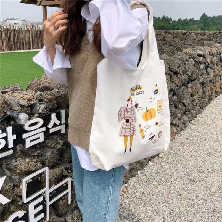 Túi xách nữ vải canvas đựng đồ đi học đi chơi Sozaka cao cấp