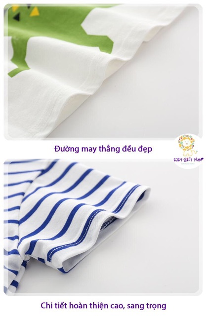 Áo khủng long cho bé Katoofely áo thun cộc tay hình khủng long chất cotton mềm mát mẫu mới 2020