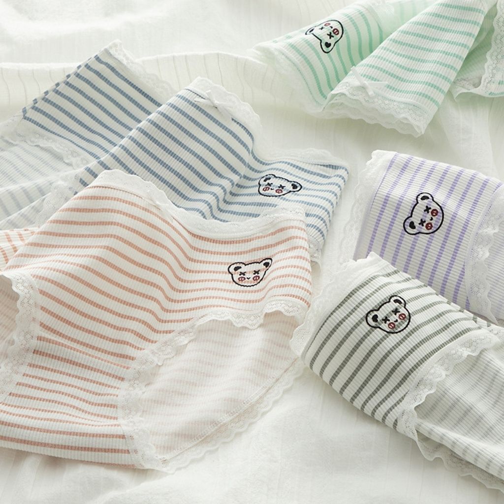 Quần lót nữ cotton kháng khuẩn viền ren cao cấp họa tiết đẹp và xinh xắn DOPICO L167