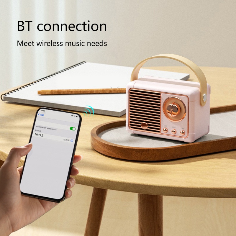 Loa Nghe Nhạc zzz HM11 Mini Phong Cách Retro Dành Cho Điện Thoại