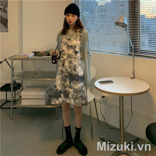 Set Áo Sơ Mi Dài Tay Cổ Bẻ + Đầm Yếm Thời Trang Hàn Cho Nữ | BigBuy360 - bigbuy360.vn