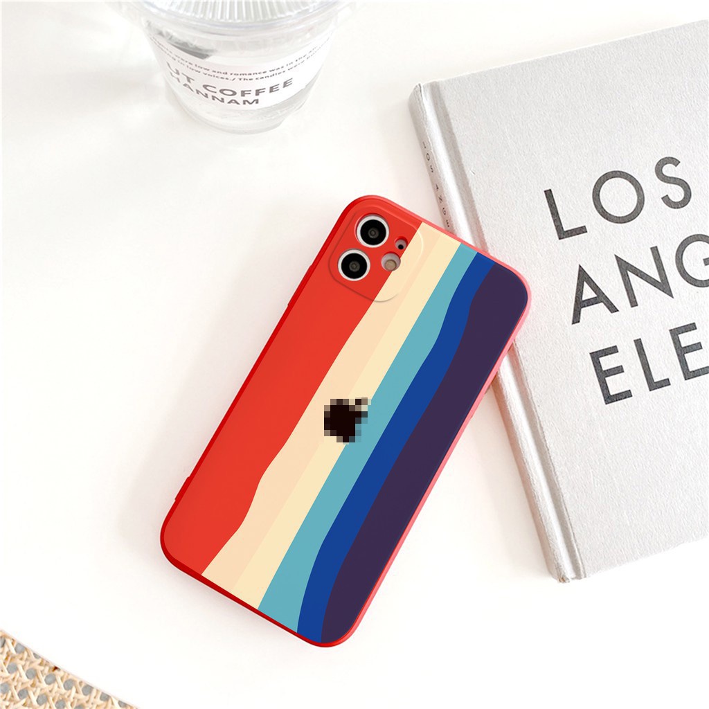 Ốp lưng iphone màu cầu vồng Color Mojito cạnh vuông BVC đẹp 6/6plus/6s/6splus/7/7plus/8/8plus/x/xr/xs/11/12/pro/max/plus