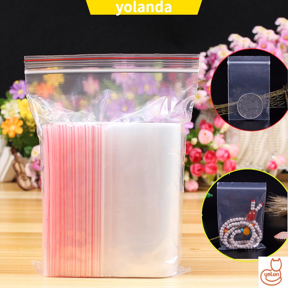 Set 100 Túi Zip Nhựa PE Mini Trong Suốt Có Thể Tái Sử Dụng Tiện Lợi