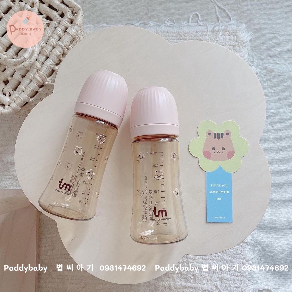 Bình sữa Dottodot x Tovy & Molly Hàn Quốc mẫu hổ cho bé 180ml 280ml - made in Korea