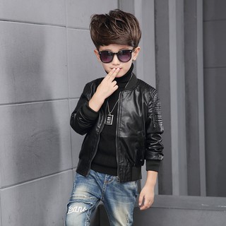 Áo da cao cấp lót bông dày ấm cho bé trai và bé gái  áo khoác da có size cỡ đại cho bé