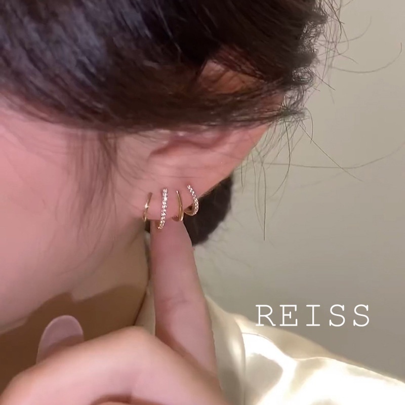 Bông Tai Kim Loại 4 Mẫu Mã Hình Học Phong Cách Hàn Quốc