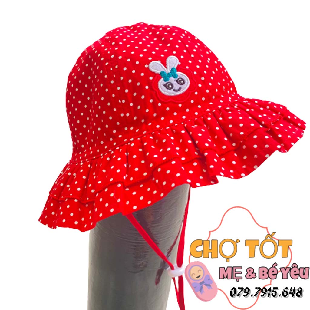 Nón vành Bé Gái Duy Ngọc Chất Cotton mềm, thoáng mát, có quai đeo size 52cm (Bé Từ 2 Đến 4 Tuổi)