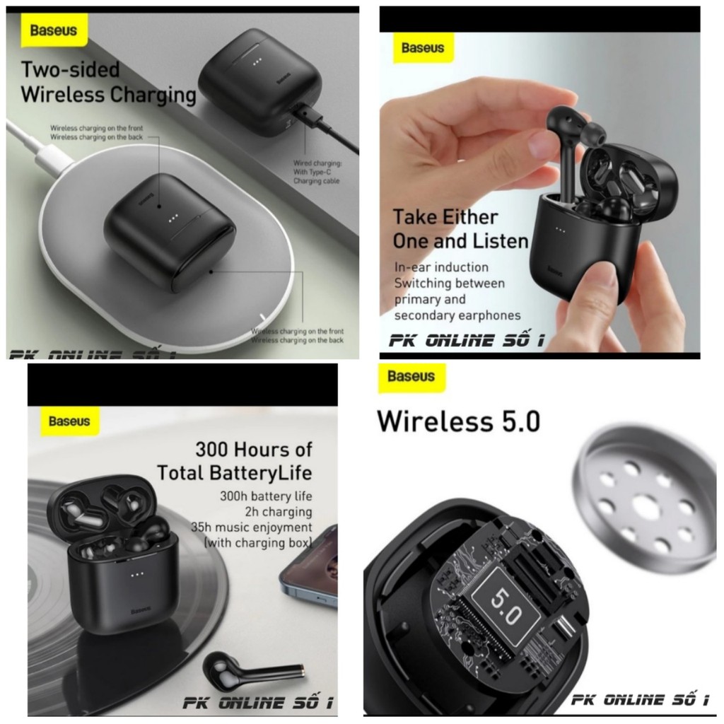 Baseus W06 True Wireless Earphones Bluetooth 5.0 APT-X Audio in Ear Bud Tai nghe không dây sạc hai mặt CHỐNG ỒN