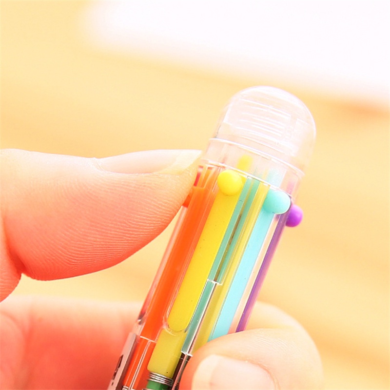 Bút Bi 6 Trong 1 Nhiều Màu Sắc/Xanh/Đen/Xanh Dương/Tím/Tím F703