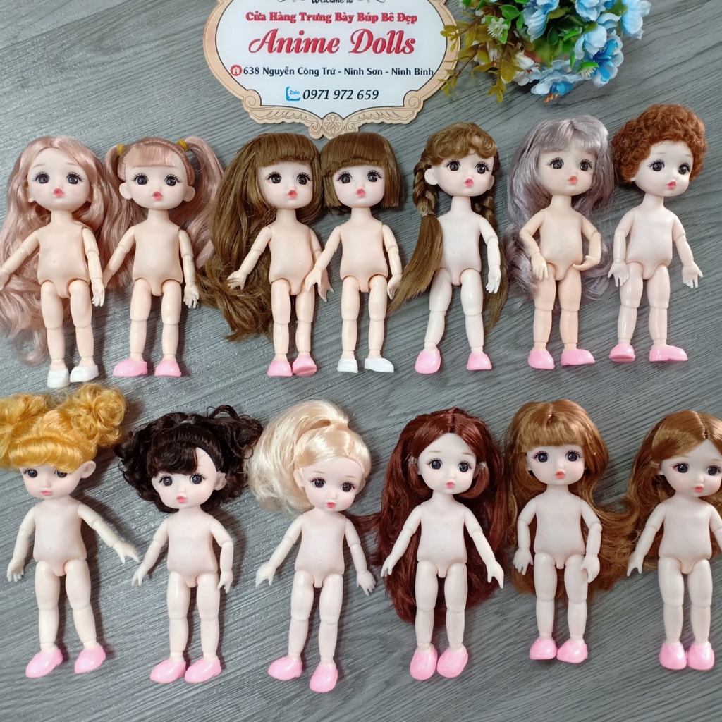Búp Bê Em Bé OB11 Mặt Chu Mỏ Cao 16cm Trơn ,Không kèm đồ, Tặng kèm giày Animedolls 638 NCT