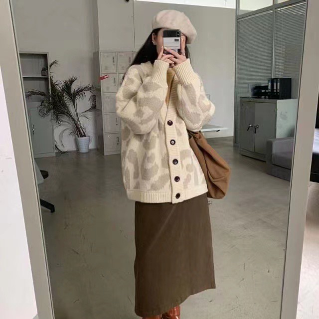 Áo khoác Cardigan  len đan len họa tiết da báo ngọt ngào Order #031 | BigBuy360 - bigbuy360.vn