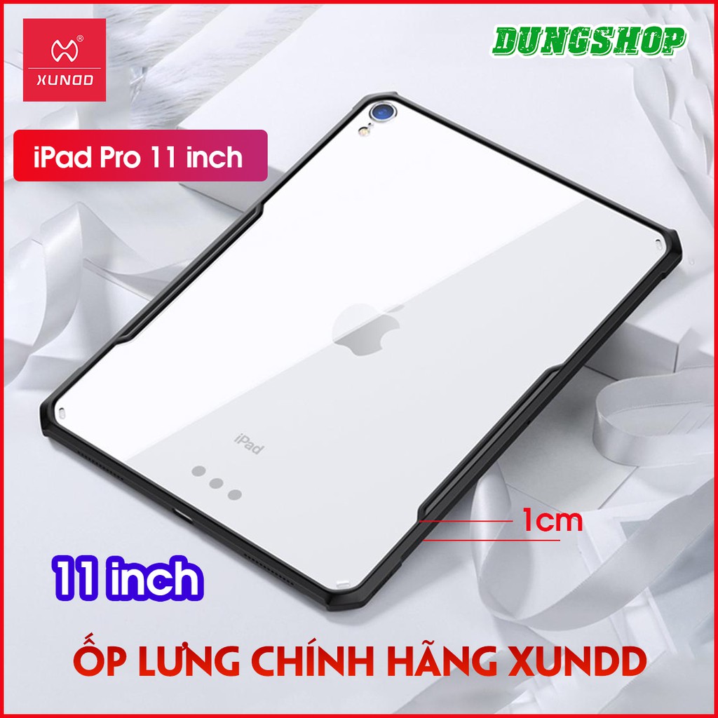 Ốp lưng iPad Pro 11 inch (2018) Chính hãng XUNDD, Chống shock, Mặt lưng trong suốt, Viền TPU