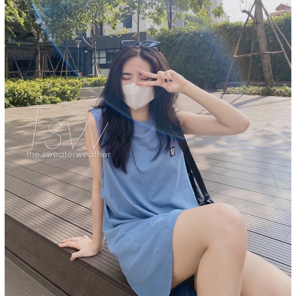 Váy Tanktop logo Icon Hình Con Bò 🎁 Nana's House - FREESHIP 🎁 Đầm ba lỗ form rộng, dáng suông, nữ tính | BigBuy360 - bigbuy360.vn