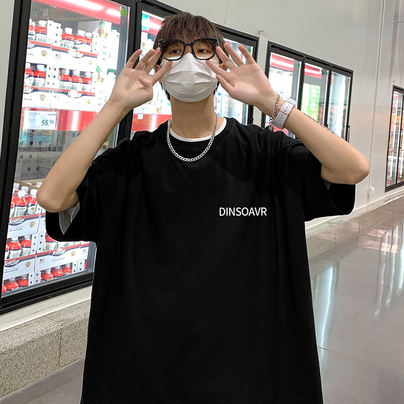 Áo Thun Tay Ngắn Dáng Rộng In Chữ Thời Trang Cá Tính Cho Nam