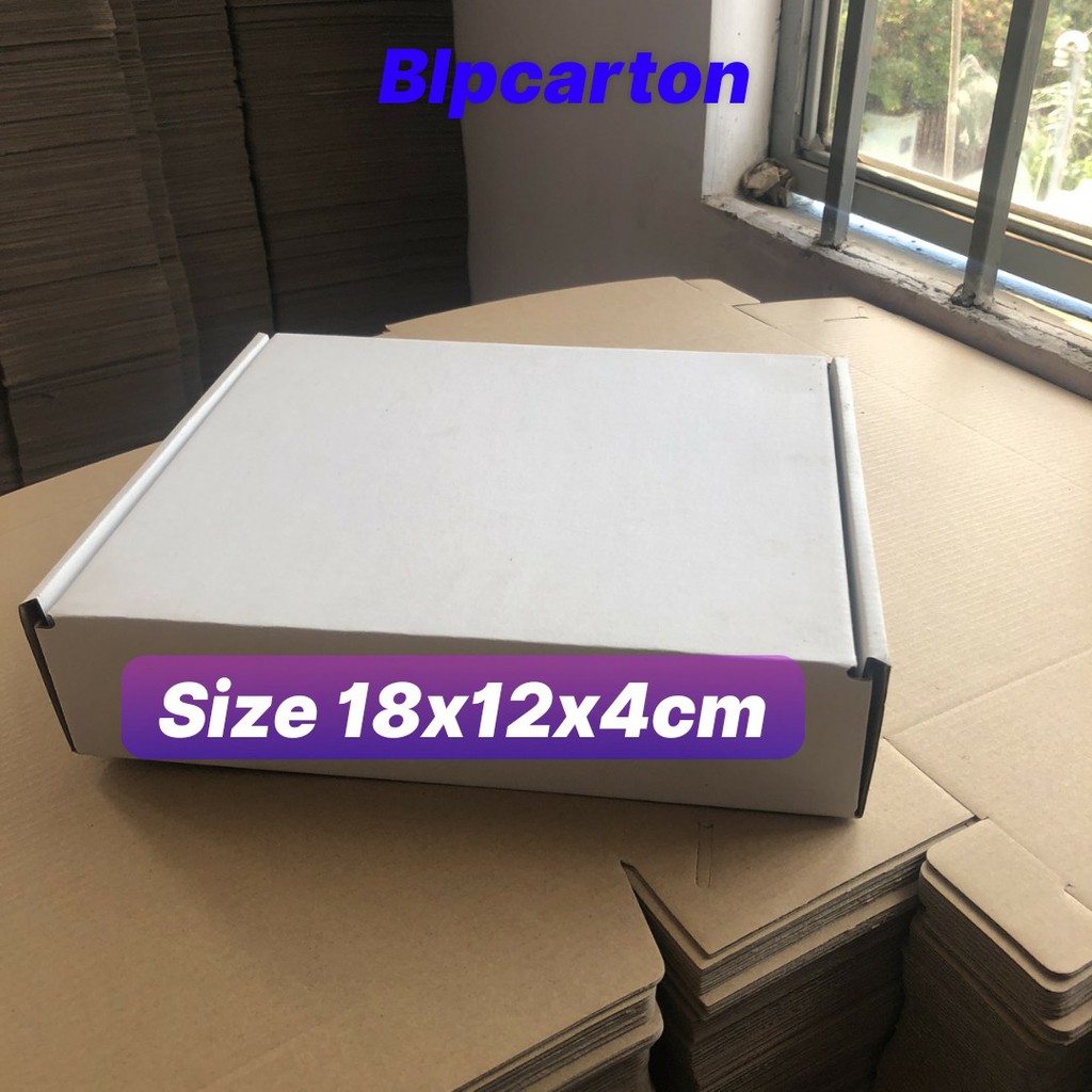 HỘP GÀI SIZE 18X12X4 MÀU TRẮNG BỘ 20 HỘP CARTON