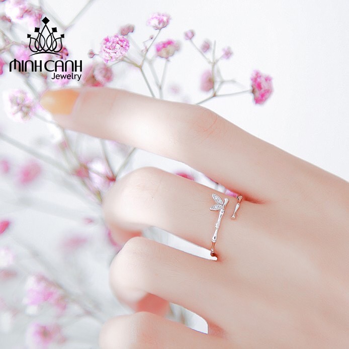Nhẫn Bạc Nữ Hình Đốt Trúc Dạng Freesize Bạc Ý S925 - Minh Canh Jewelry