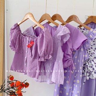 Croptop trễ vai kẻ
