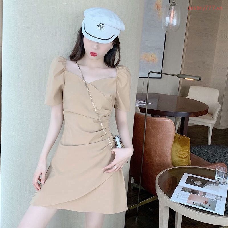 Đầm tay ngắn dáng ôm thời trang mùa hè gợi cảm phong cách 2020