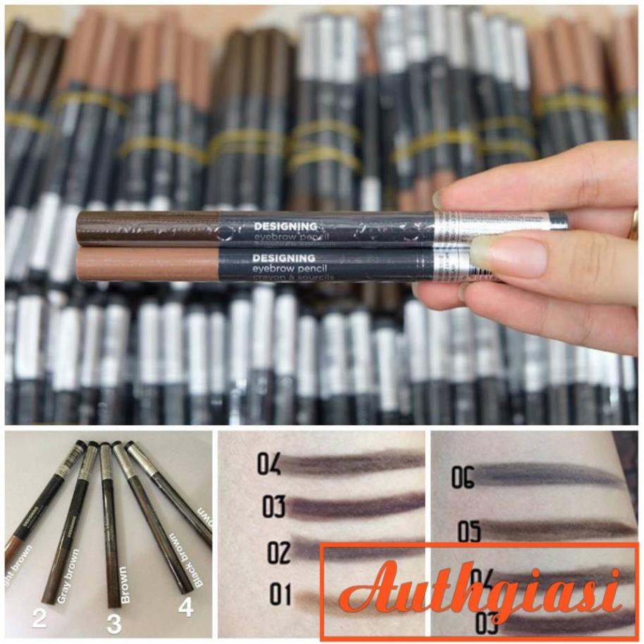 Chì kẻ mày TFS Designing Eyebrow Pencil The Face Shop 2 đầu 01-06 kẻ cực thích -kiwikiwi