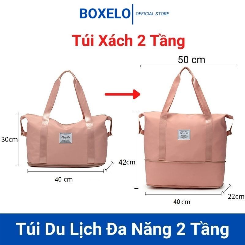 Túi du lịch cỡ lớn BOXELO cho nam nữ đa năng đựng đồ mỹ phẩm cá nhân đi du lịch 2 tầng