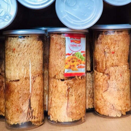 Mực cán tẩm gia vị cay đồ ăn vặt Hà Nội Mango đóng hũ pet siêu sạch trọng lượng 200g