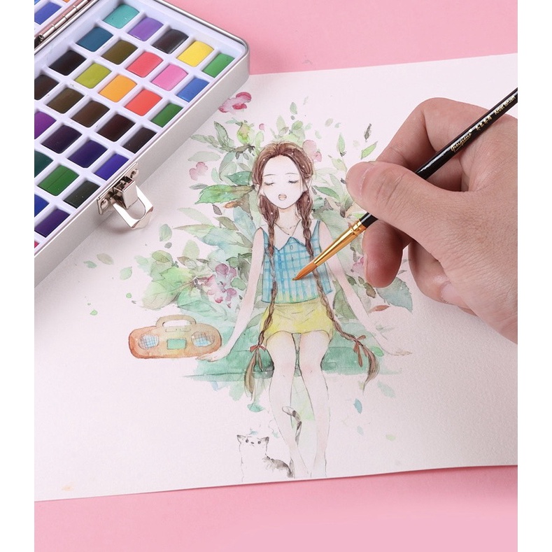 Màu Nước Water Color Cao Cấp Giorgione 100 màu Tặng Bút Nước, Cọ vẽ