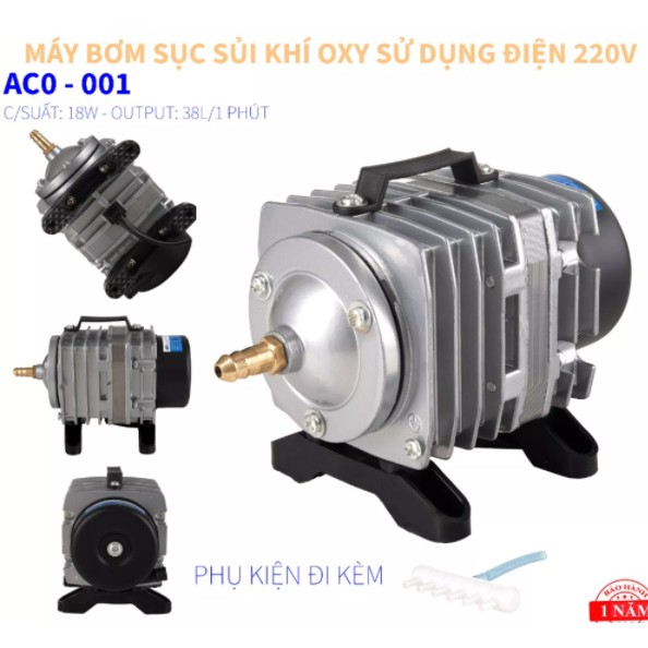 Máy sục sủi thổi khí oxy Resun ACO-001 6 vòi dùng điện 220v