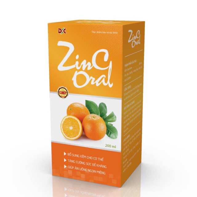 [CHÍNH HÃNG ] Kẽm ZINC ORAL tăng đề kháng - kích thích ăn ngon - Chai 200ml