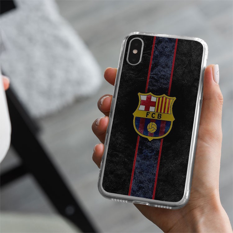 Ốp đt iphone bóng đá logo barcelona nền hình tường xám cực đẹp dành cho Iphone 5 đến 12 Promax BAR20210048