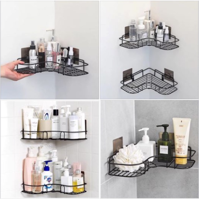 Kệ góc nhà tắm sử dụng dán cường lực không cần khoan vít | BigBuy360 - bigbuy360.vn