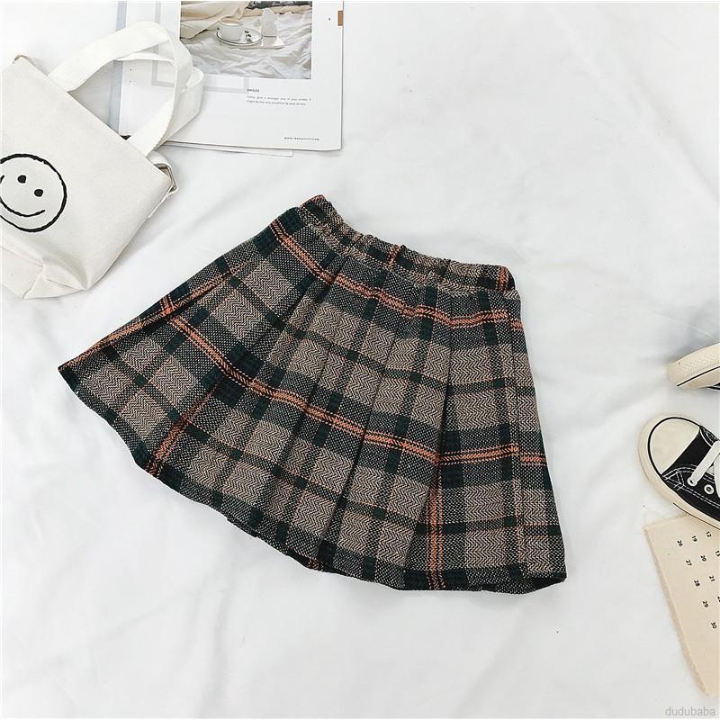Áo thun + chân váy chữ A màu trơn tay dài cho bé 1-7 tuổi phong cách xuân/ thu Hàn Quốc