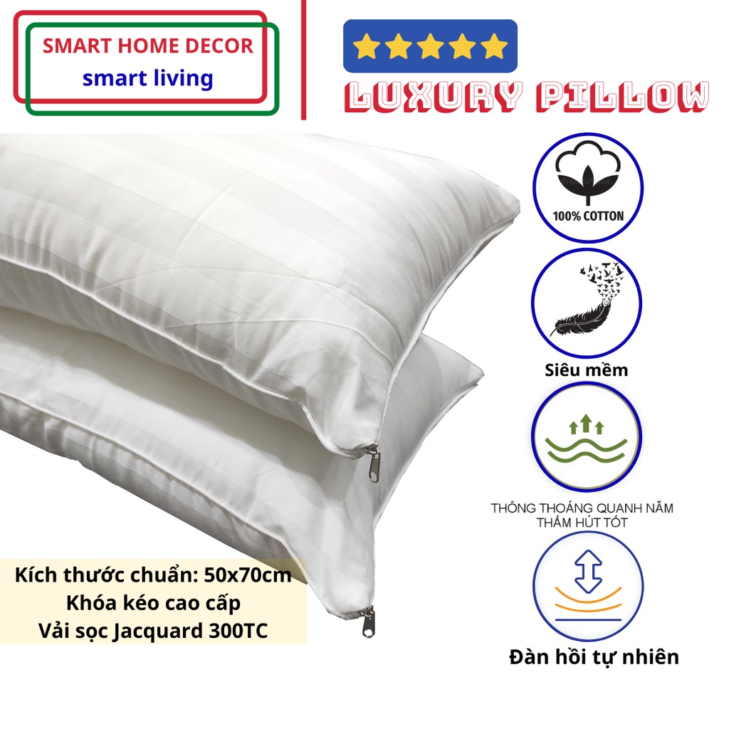 Ruột gối nằm lông vũ nhân tạo Microfiber, gối massage siêu mềm, chuẩn khách sạn 5 sao, giá dùng thử hấp dẫn