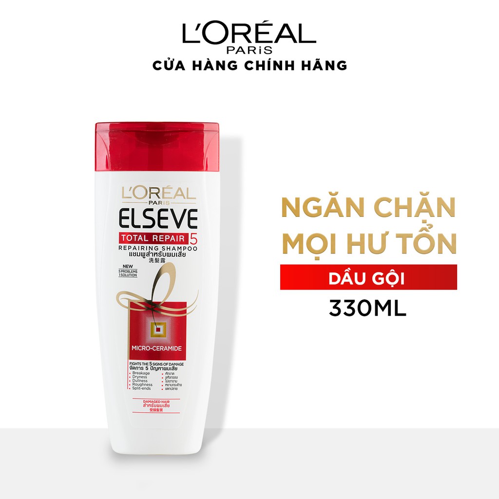 Dầu gội phục hồi tóc L'oreal Paris Elseve Total Repair 5 Repairing Shampoo 170ml/330ml/650ml | WebRaoVat - webraovat.net.vn