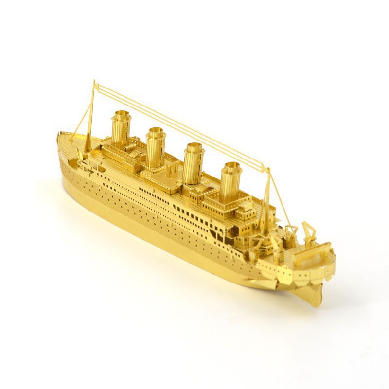 Bộ lắp ráp mô hình tàu Titanic 3D bằng kim loại  lego minecraft