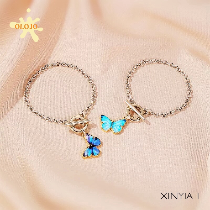 Vòng Tay Hình Bướm Xanh Dương Đơn Giản | BigBuy360 - bigbuy360.vn