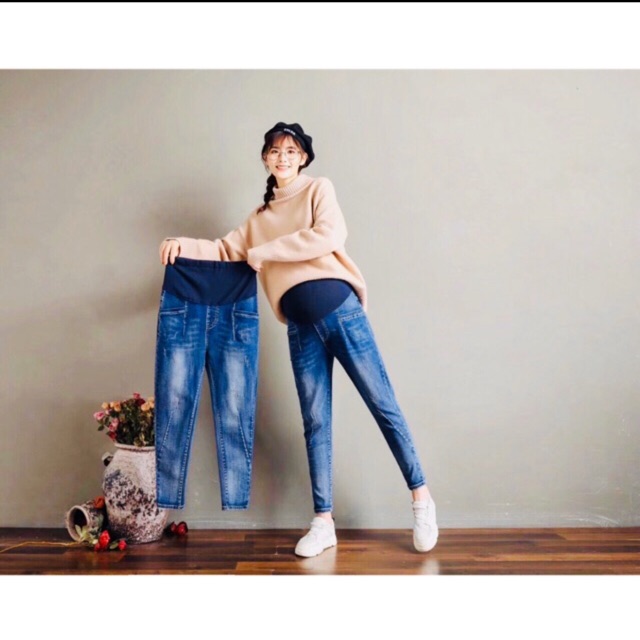 Quần baggy jean bầu