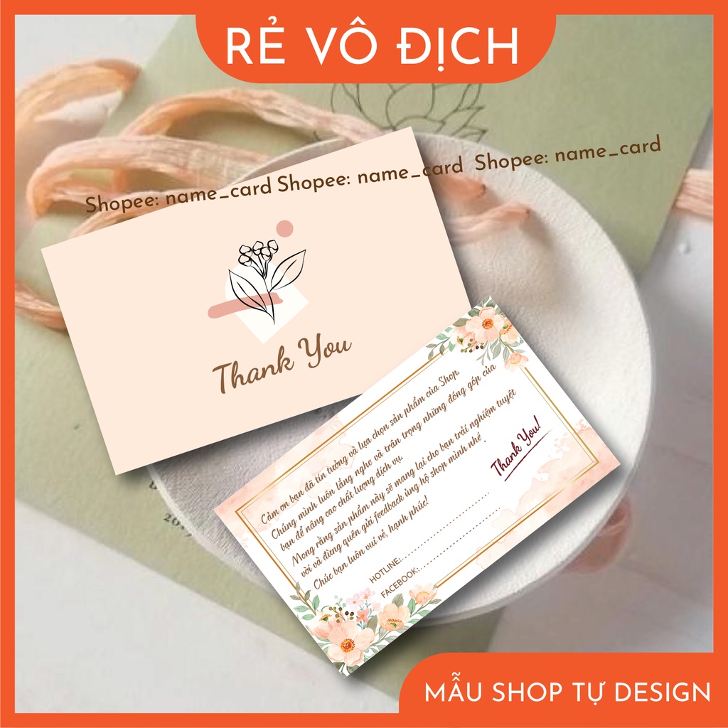 Combo 100 cái] card cảm ơn, card Thank you có sẵn tại shop