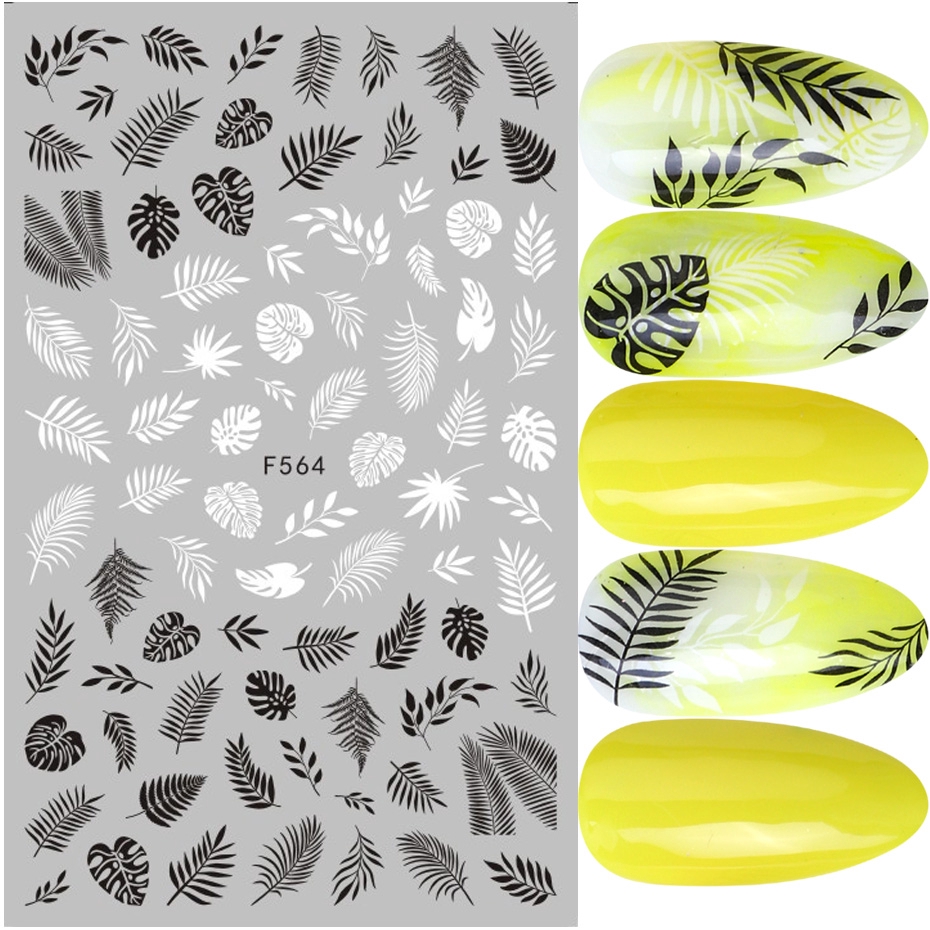 Miếng dán móng tay họa tiết hoa lá phong cách Mandala 3D