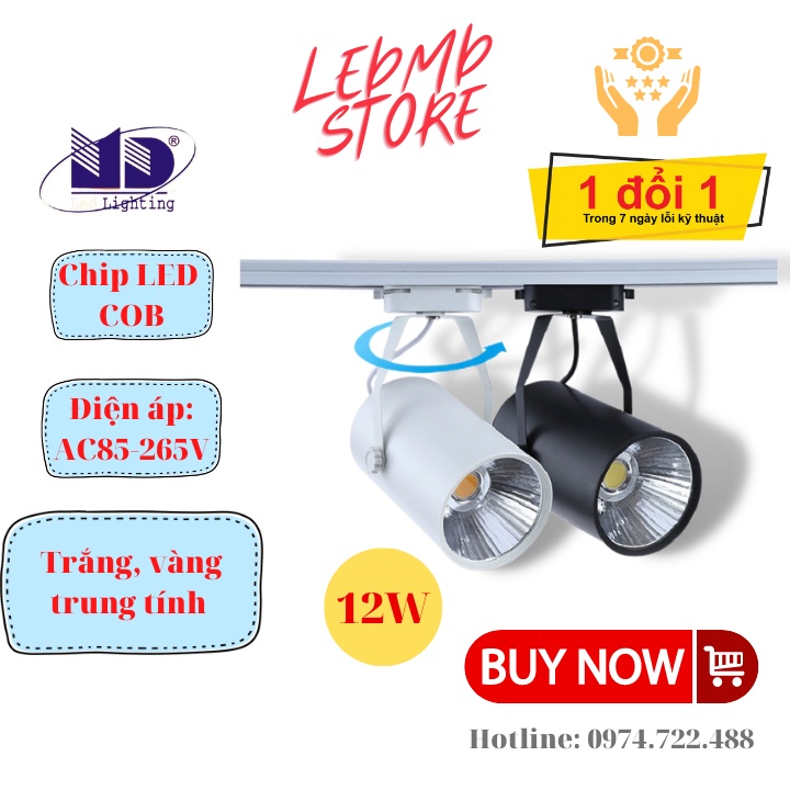 Mua Đèn Led Rọi Ray 12W MD68 thân đen, trắng, chiếu sáng cửa hàng quần ...