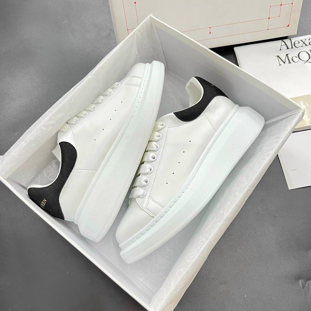 Giày Sneaker Mc Queen Unisex Gót Nhung Đen -TONGKHOSI1945 Giày Nam Nữ