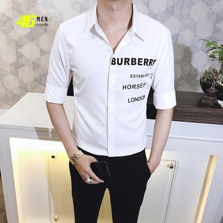 Áo sơ mi trắng nam,dài tay, in logo chữ cực đẹp MFM035