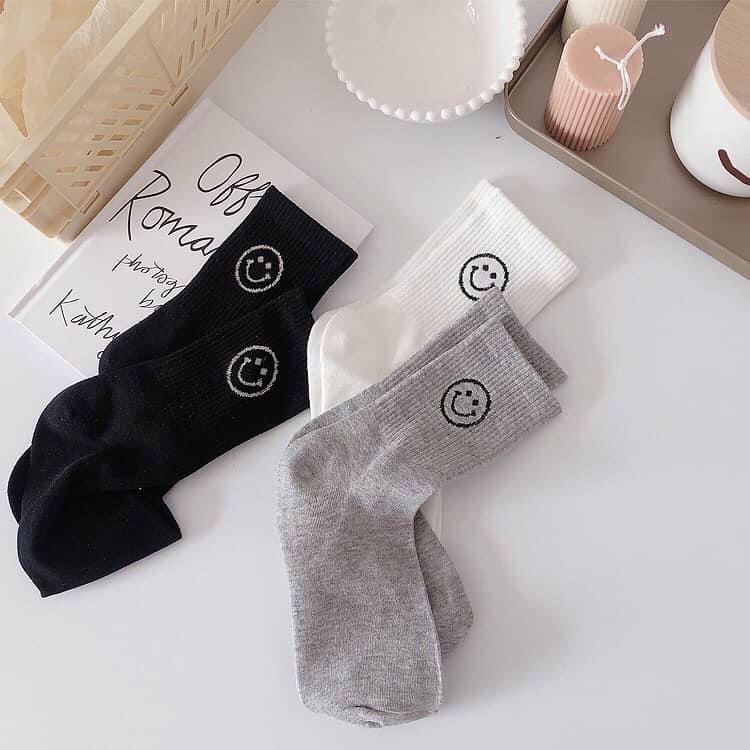 Vớ cổ cao nam nữ tất mặt cười tròn vintage cotton thời trang đẹp kháng khuẩn khử mùi thấm hút mồ hôi tốt MONEY VC004